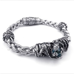 Herrenarmband Aus Titan Mit Blauen Diamanten