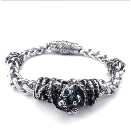 Herrenarmband Aus Titan Mit Blauen Diamanten