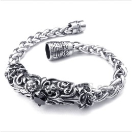 Herrenarmband Aus Titanguss Mit Schwarzen Diamanten