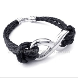 Herren-Lederarmband Aus Titan Mit Unendlichkeitssymbol
