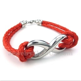 Herren-Lederarmband Aus Titan Mit Unendlichkeitssymbol