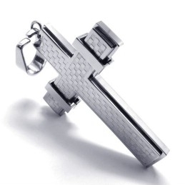 Modischer Kreuzanhänger Aus Titan (Silber)