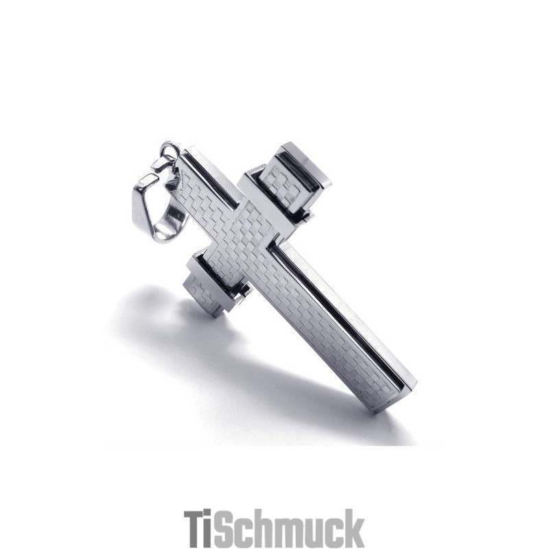 Modischer Kreuzanhänger Aus Titan (Silber)