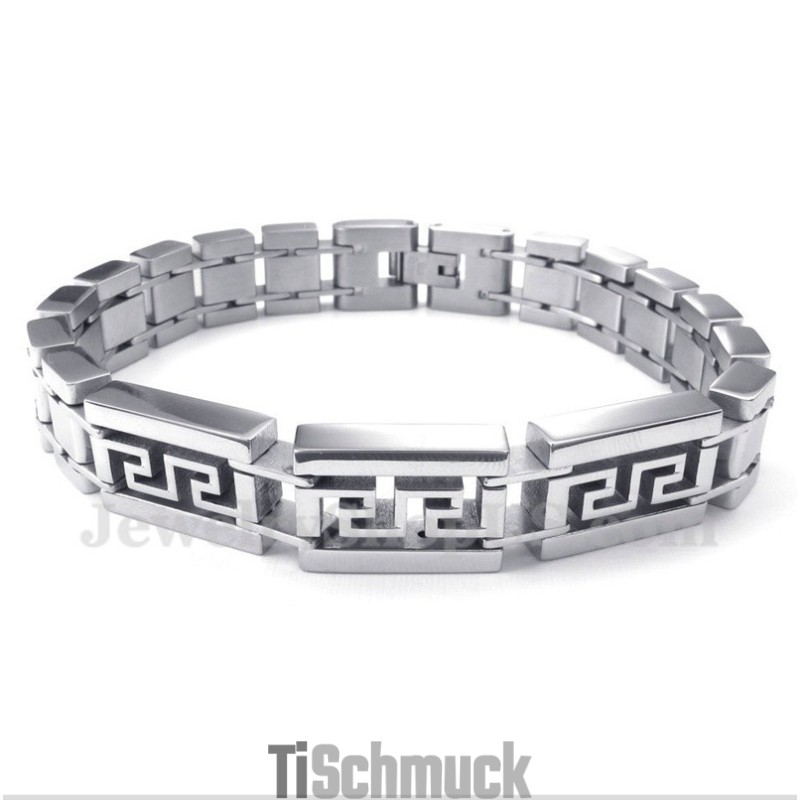 Herrenarmband Aus Titan Mit Griechischem Mäandermuster Herrenarmband Aus Titan Mit Griechischem Mäandermuster