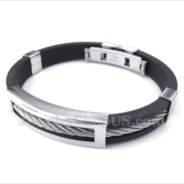 Herren-Kabelarmband Aus Titan Und Kautschuk
