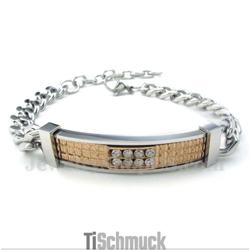 Damen Titan Gold Diamant Paar Armband
