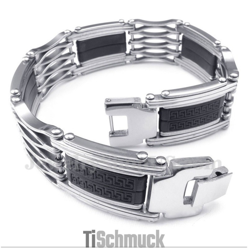 Herrenarmband Aus Titan Mit Griechischem Mäandermuster Herrenarmband Aus Titan Mit Griechischem Mäandermuster