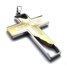 Jesuskreuz-Anhänger Aus Titan (Golden)