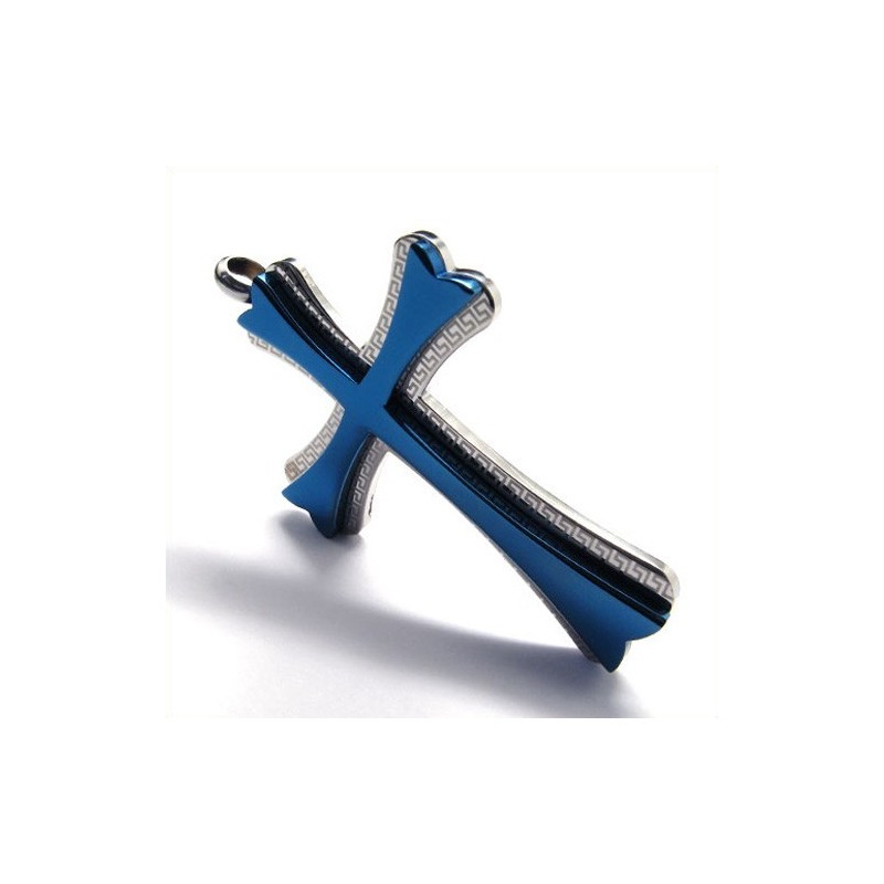 Neuer Kreuzanhänger Aus Titan (Blau)