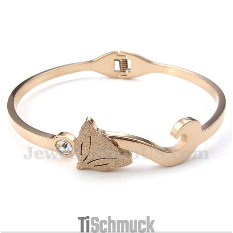 Herrenarmband Aus Titan Und Roségold Mit Fuchsmotiv Herrenarmband Aus Titan Und Roségold Mit Fuchsmotiv