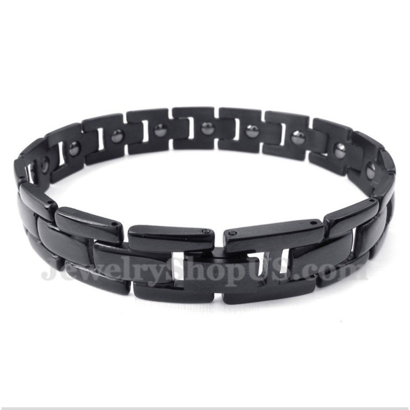 Schwarzes Titan-Magnetarmband Für Herren