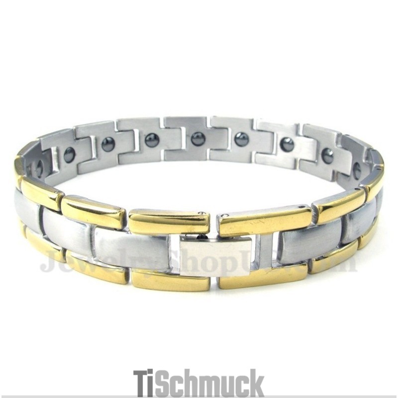 Herren Titan Magnet Gold Armband Herren Titan Magnet Gold Armband