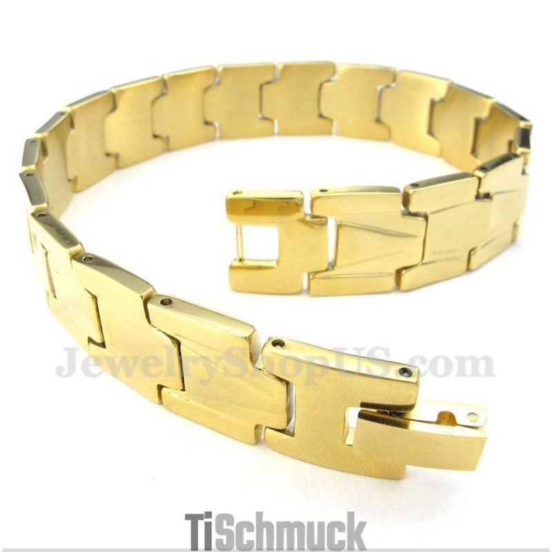 Herren-Armband Aus Goldenem Titan Herren-Armband Aus Goldenem Titan
