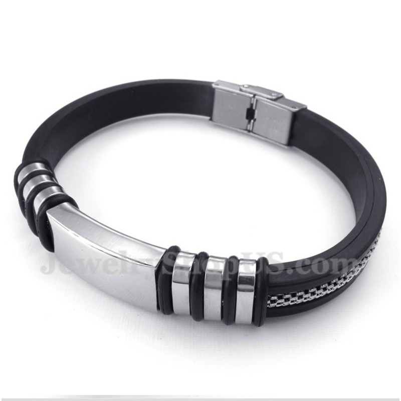 Herrenarmband Aus Kautschuk Und Titan