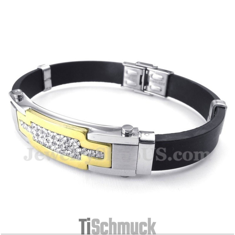 Herrenarmband Aus Titan Mit Diamanten Herrenarmband Aus Titan Mit Diamanten