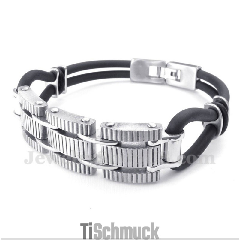 Herrenarmband Aus Titan Und Kautschuk