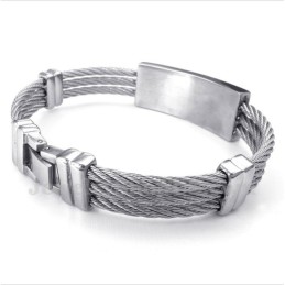 Herren-Titan-Diamant-Kabelarmband