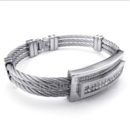 Herren-Titan-Diamant-Kabelarmband