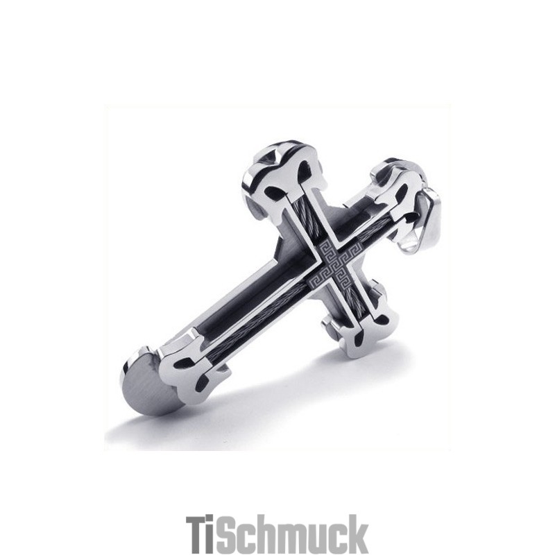 Modischer Sport-Kreuz-Anhänger Aus Titan (Schwarz)