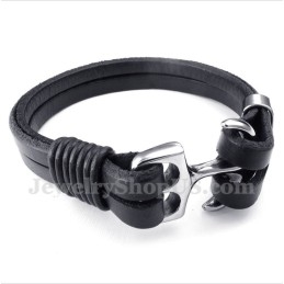 Herren-Lederarmband Mit Anker