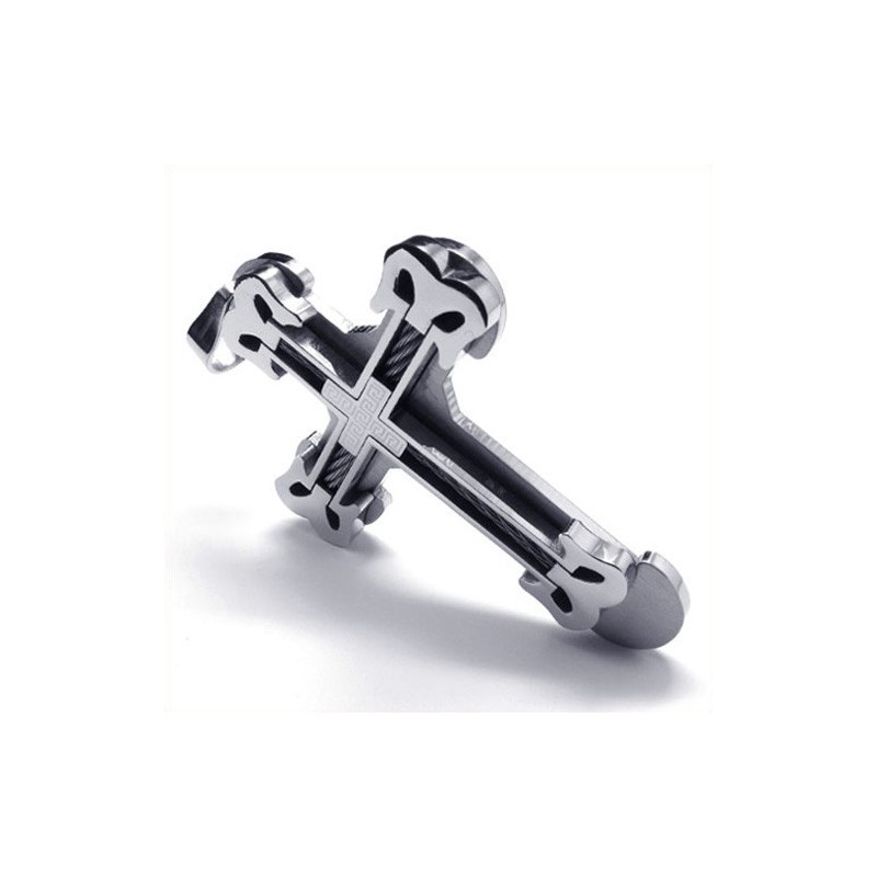 Modischer Sport-Kreuz-Anhänger Aus Titan (Silber)