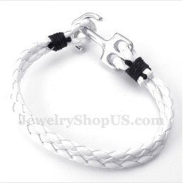 Herren-Lederarmband Mit Anker