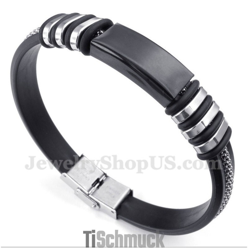 Herrenarmband Aus Titan Und Kautschuk