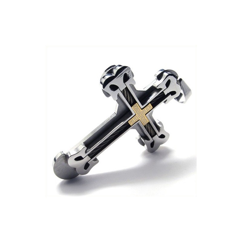 Modischer Sport-Kreuz-Anhänger Aus Titan (Golden)