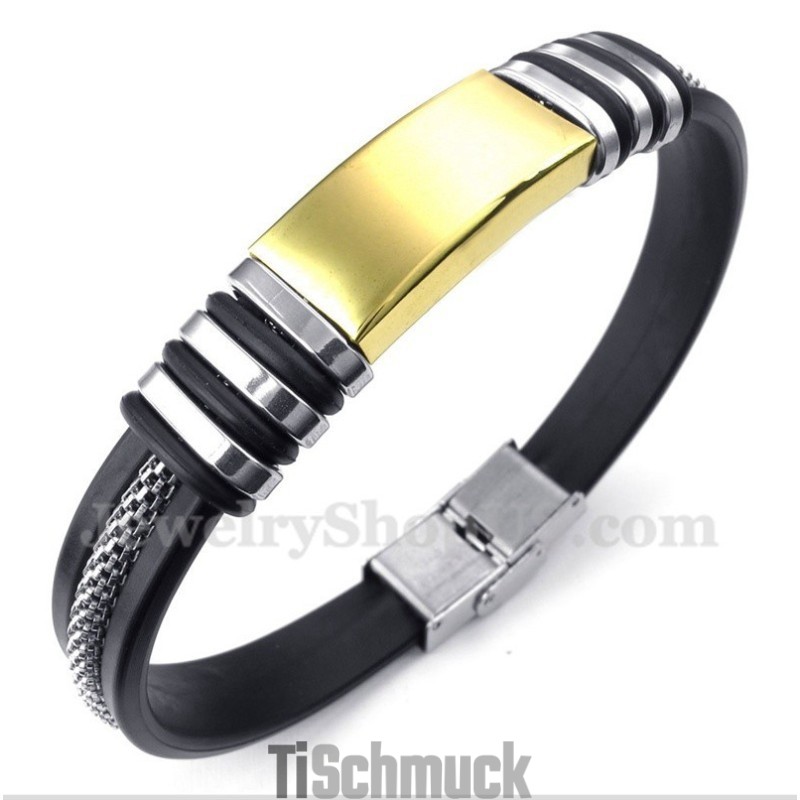Herrenarmband Aus Titan Und Gold Herrenarmband Aus Titan Und Gold