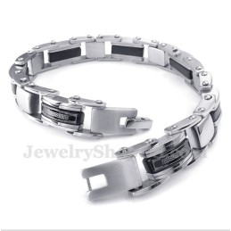 Herrenarmband Aus Titan Mit Griechischem Mäandermuster In Schwarz