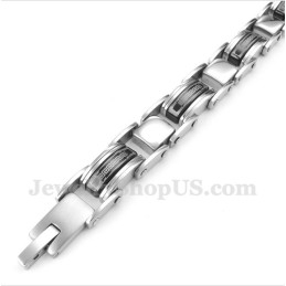 Herrenarmband Aus Titan Mit Griechischem Mäandermuster In Schwarz