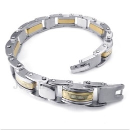 Herrenarmband Aus Titan Und Gold Mit Griechischem Mäandermuster