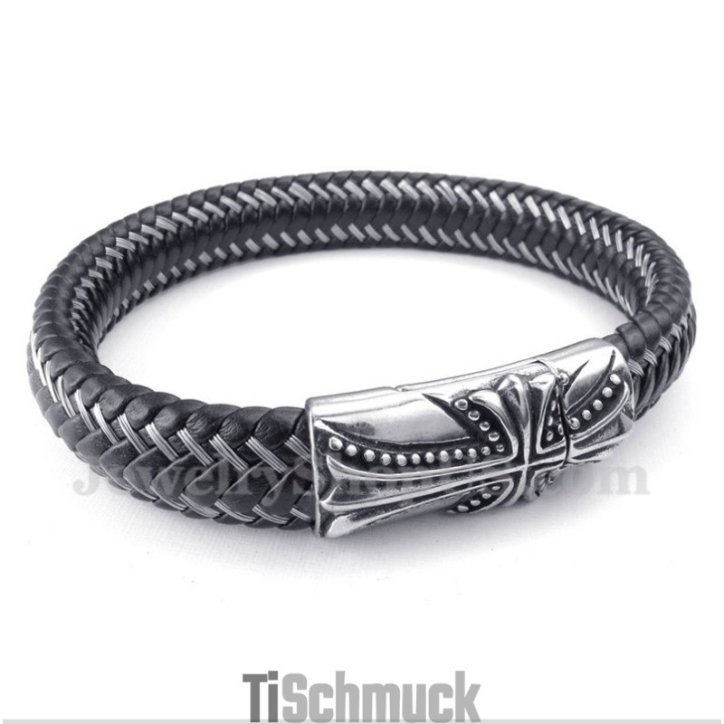 Herrenarmband Mit Kreuz Aus Titanguss Herrenarmband Mit Kreuz Aus Titanguss