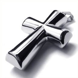 Modischer Säulenkreuz-Anhänger Aus Titan (Silber)