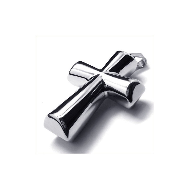 Modischer Säulenkreuz-Anhänger Aus Titan (Silber)