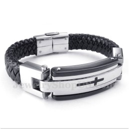 Herren Titan Kreuz Lederarmband