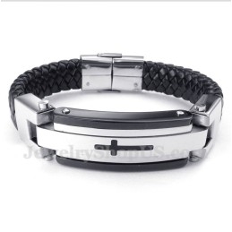 Herren Titan Kreuz Lederarmband