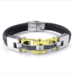 Herrenarmband Aus Titan Und Kohlefaser-Leder