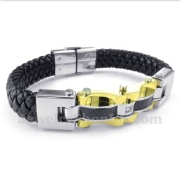 Herrenarmband Aus Titan Und Kohlefaser-Leder