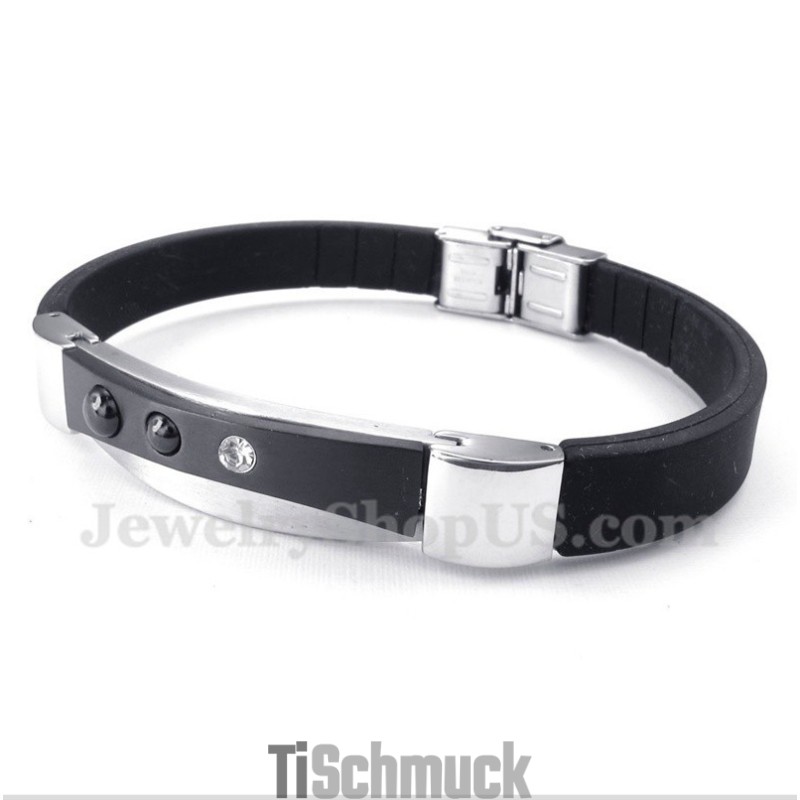 Herrenarmband Aus Titan Und Kautschuk