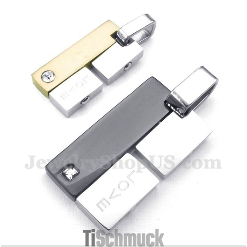 Rechteckiger Liebesanhänger Aus Titan Für Paare Mit Kostenloser Kette (Ein Paar) Rechteckiger Liebesanhänger Aus Titan Für Paare Mit Kostenloser Kette (Ein Paar)