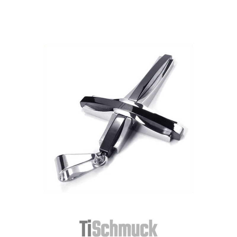 Modischer Ripple Cross Titan-Anhänger (Schwarz) Modischer Ripple Cross Titan-Anhänger (Schwarz)