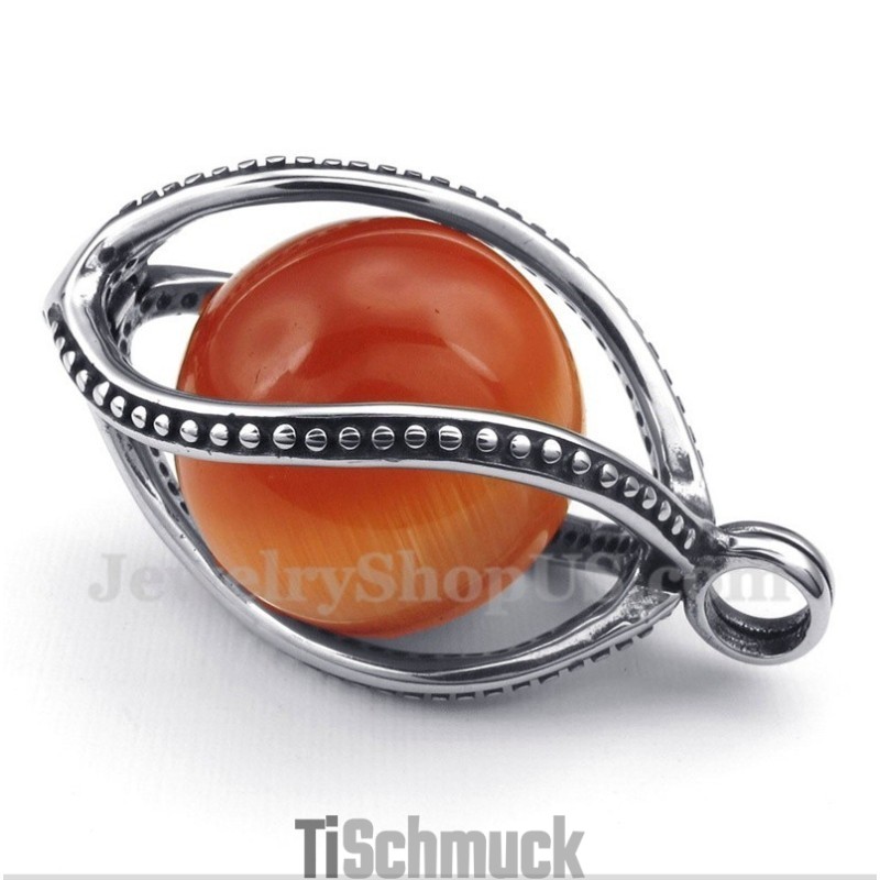 Herren Titan Roter Opal Anhänger Mit Gratiskette Herren Titan Roter Opal Anhänger Mit Gratiskette