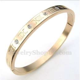 Herrenarmband Aus Titan Mit Diamanten Und Römischen Ziffern In Roségold