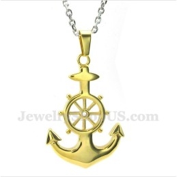 Herren Titan Gold Ruder Anhänger Mit Kostenloser Kette