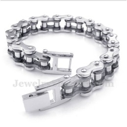 Herren-Fahrradkettenarmband Aus Titan In Schwarz
