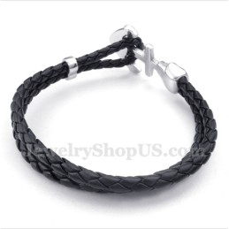 Herren Anker Leder Titan Armband