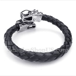 Herren-Lederarmband Mit Chinesischem Drachenkopf