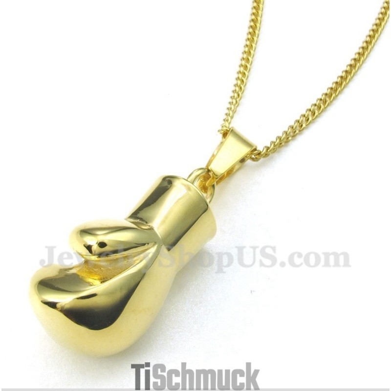 Herren-Anhänger „Boxhandschuh“ Aus Titan Und Gold Mit Kostenloser Kette Herren-Anhänger „Boxhandschuh“ Aus Titan Und Gold Mit Kostenloser Kette