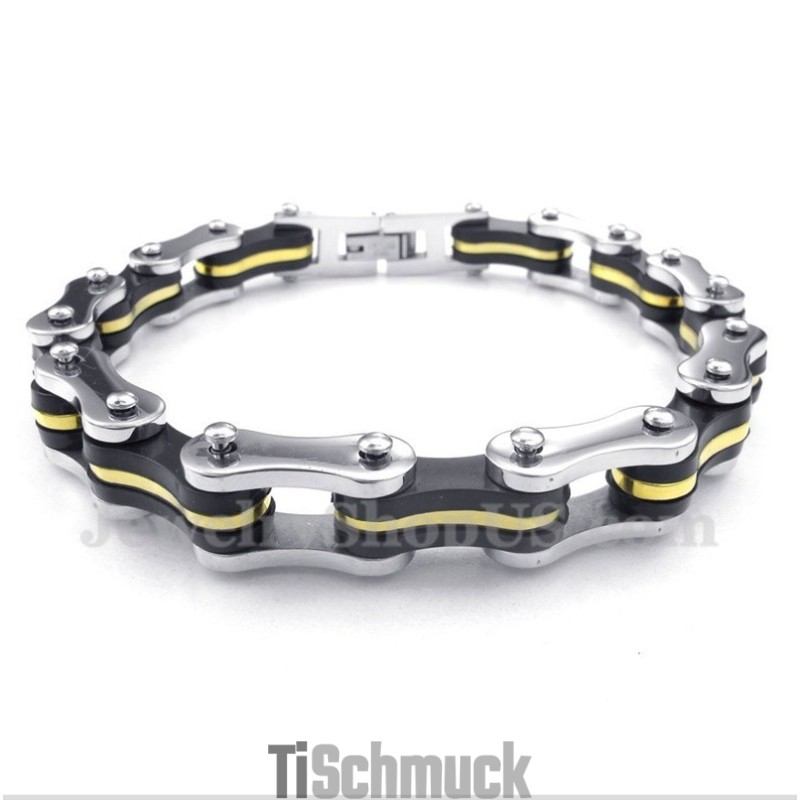 Herren-Titan-Fahrradketten-Gummiarmband Herren-Titan-Fahrradketten-Gummiarmband